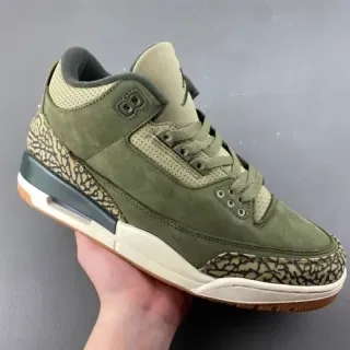 Air Jordan 3 橄榄绿麂皮大象纹篮球鞋