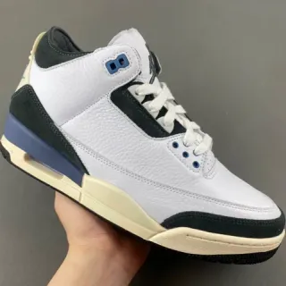 Air Jordan 3 White Black Blue Basketball Shoes