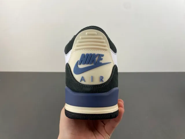 Air Jordan 3 White Black Blue Basketball Shoes 4