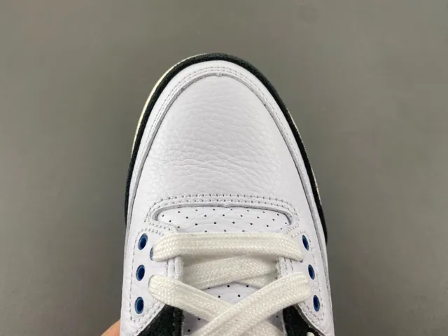 Air Jordan 3 White Black Blue Basketball Shoes 5