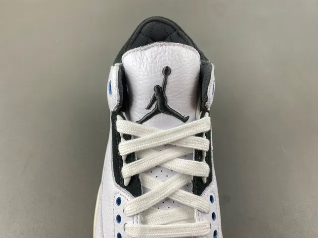 Air Jordan 3 White Black Blue Basketball Shoes 6