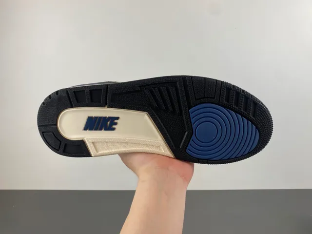 Air Jordan 3 White Black Blue Basketball Shoes 9