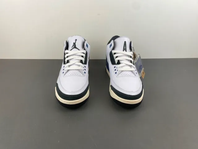 Air Jordan 3 White Black Blue Basketball Shoes 11