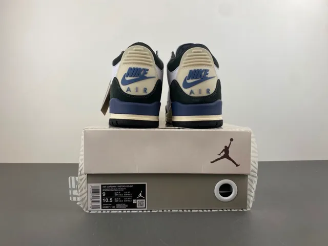 Air Jordan 3 White Black Blue Basketball Shoes 17