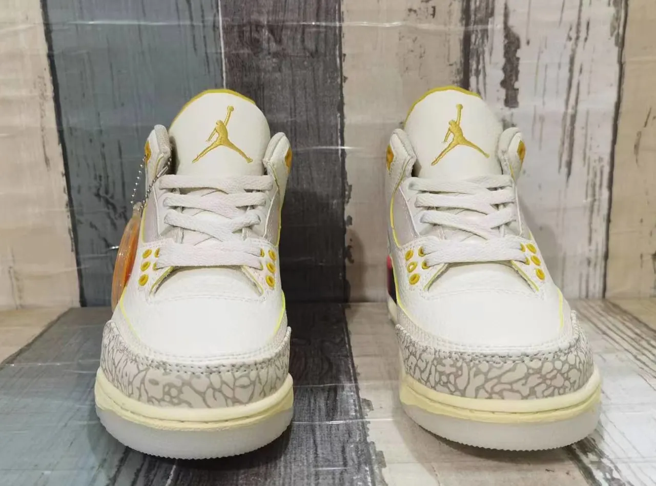 Air Jordan 3 White Gray High-Top Elephant Print Basketball Shoes 6