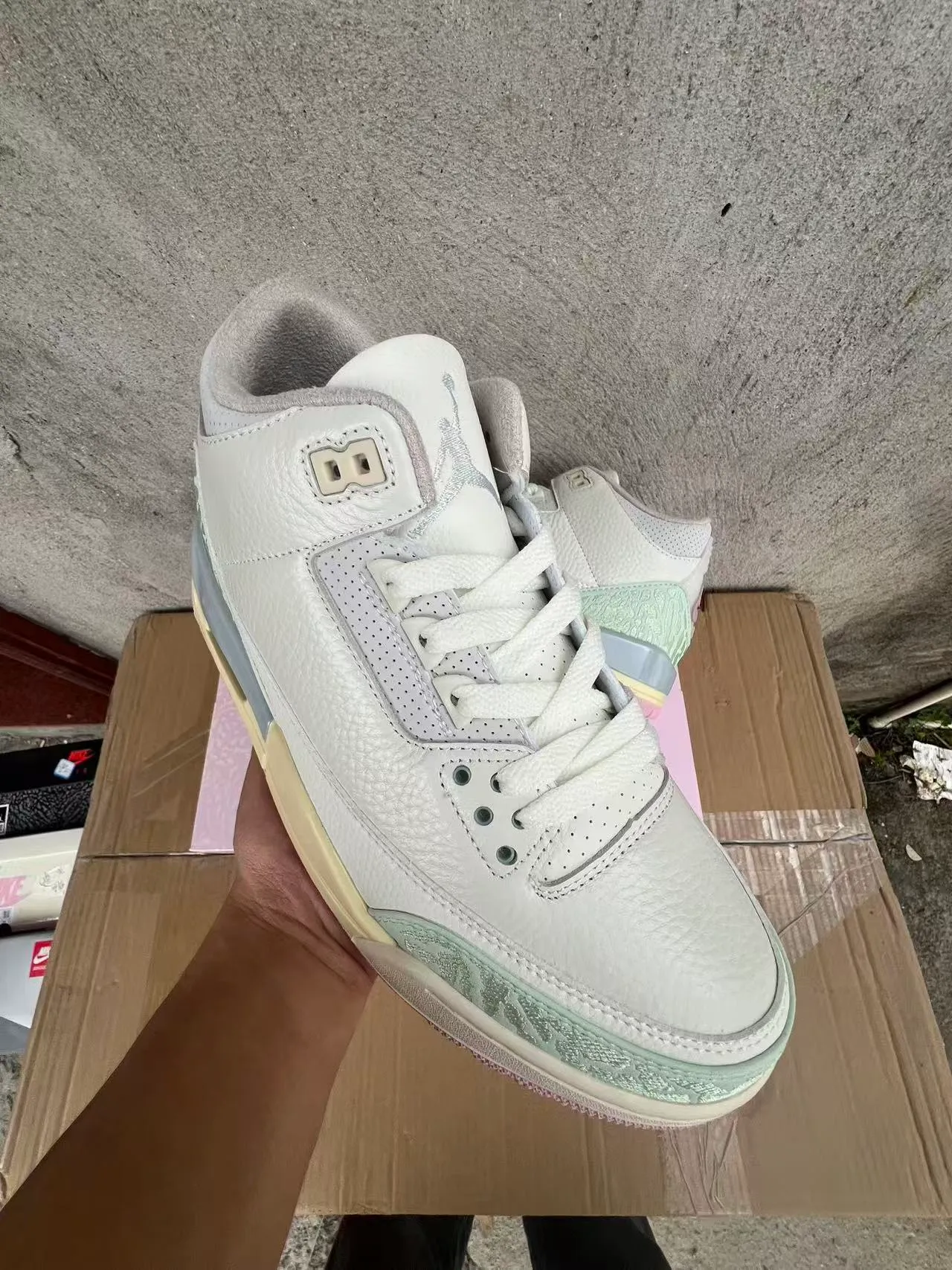 Air Jordan 3 White Mint Elephant Print Basketball Shoes 2