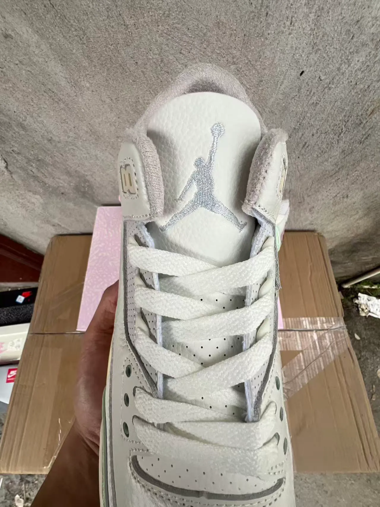 Air Jordan 3 White Mint Elephant Print Basketball Shoes 4