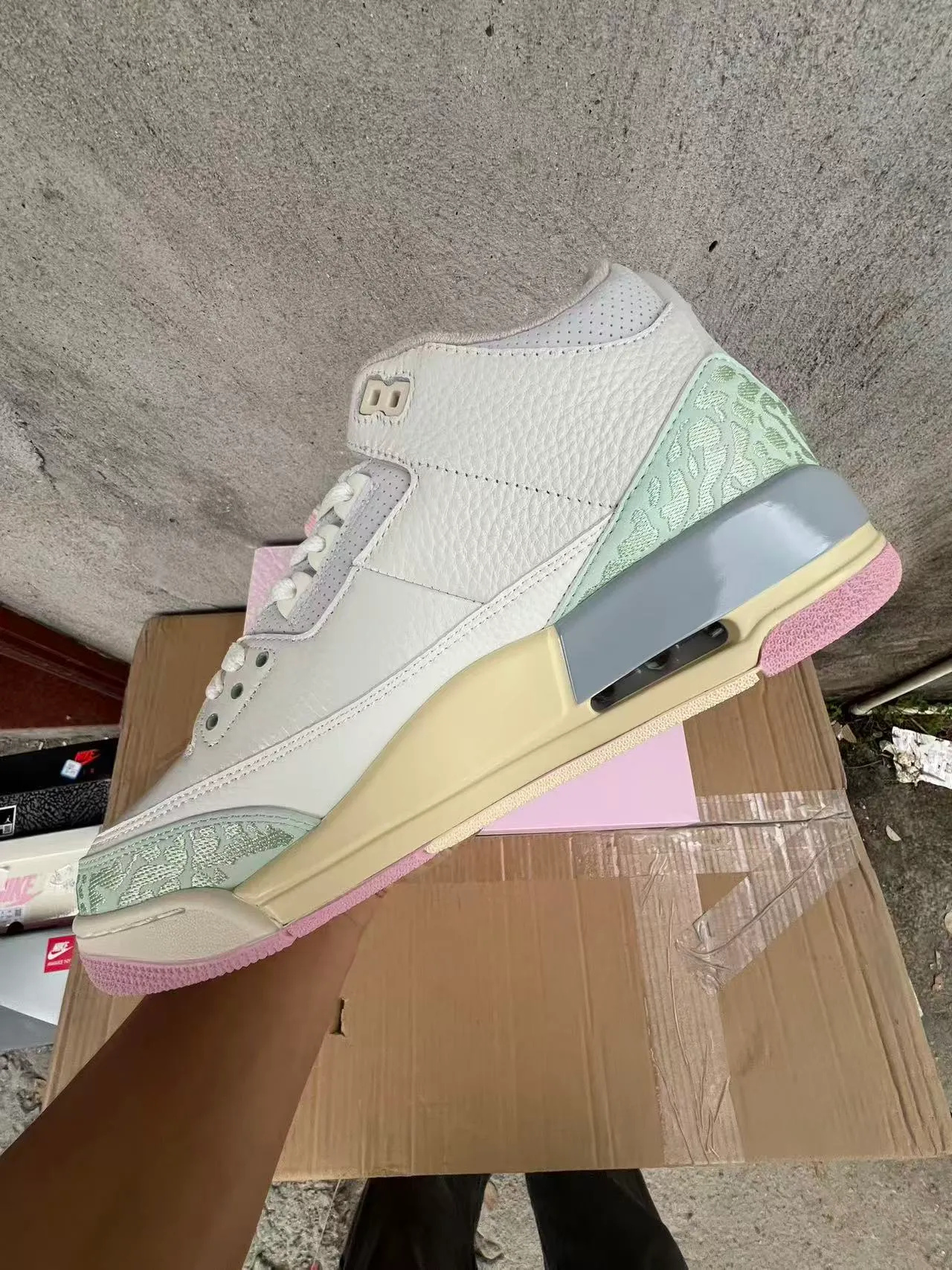 Air Jordan 3 White Mint Elephant Print Basketball Shoes 5
