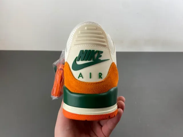 Air Jordan 3 White Orange Green Basketball Shoes 4
