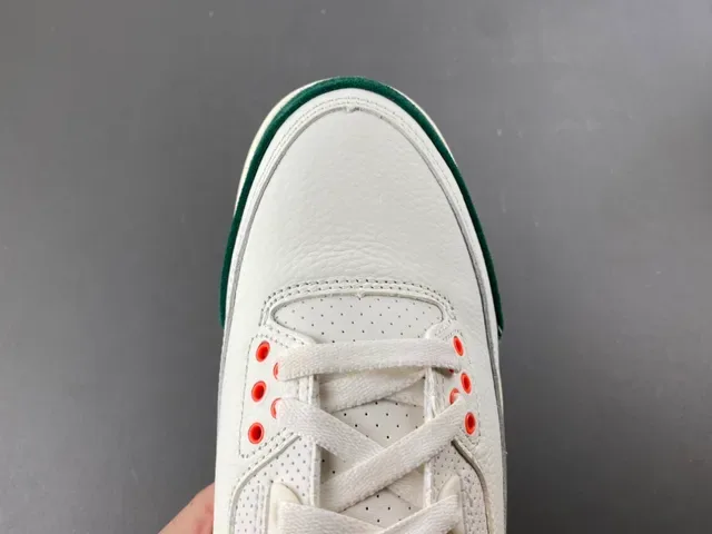 Air Jordan 3 White Orange Green Basketball Shoes 5