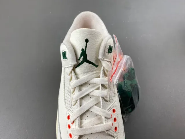 Air Jordan 3 White Orange Green Basketball Shoes 6