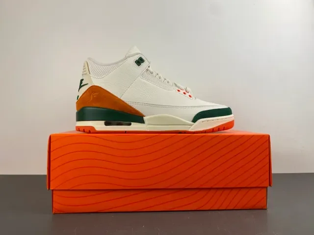 Air Jordan 3 White Orange Green Basketball Shoes 15