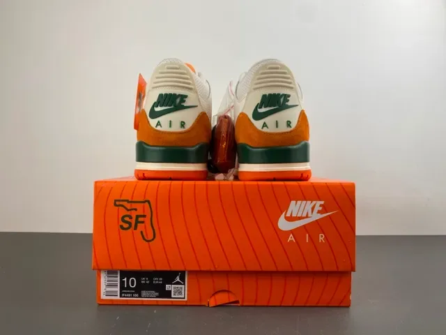 Air Jordan 3 White Orange Green Basketball Shoes 17