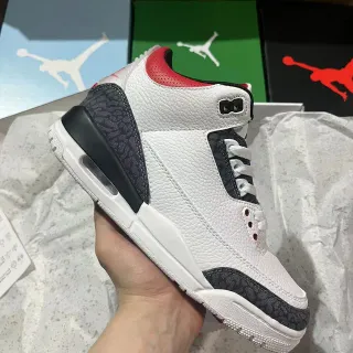 Air Jordan 3 White Red Elephant Basketball Shoes