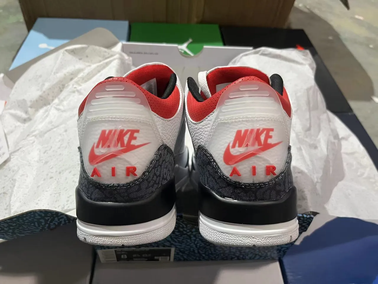Air Jordan 3 White Red Elephant Basketball Shoes 5