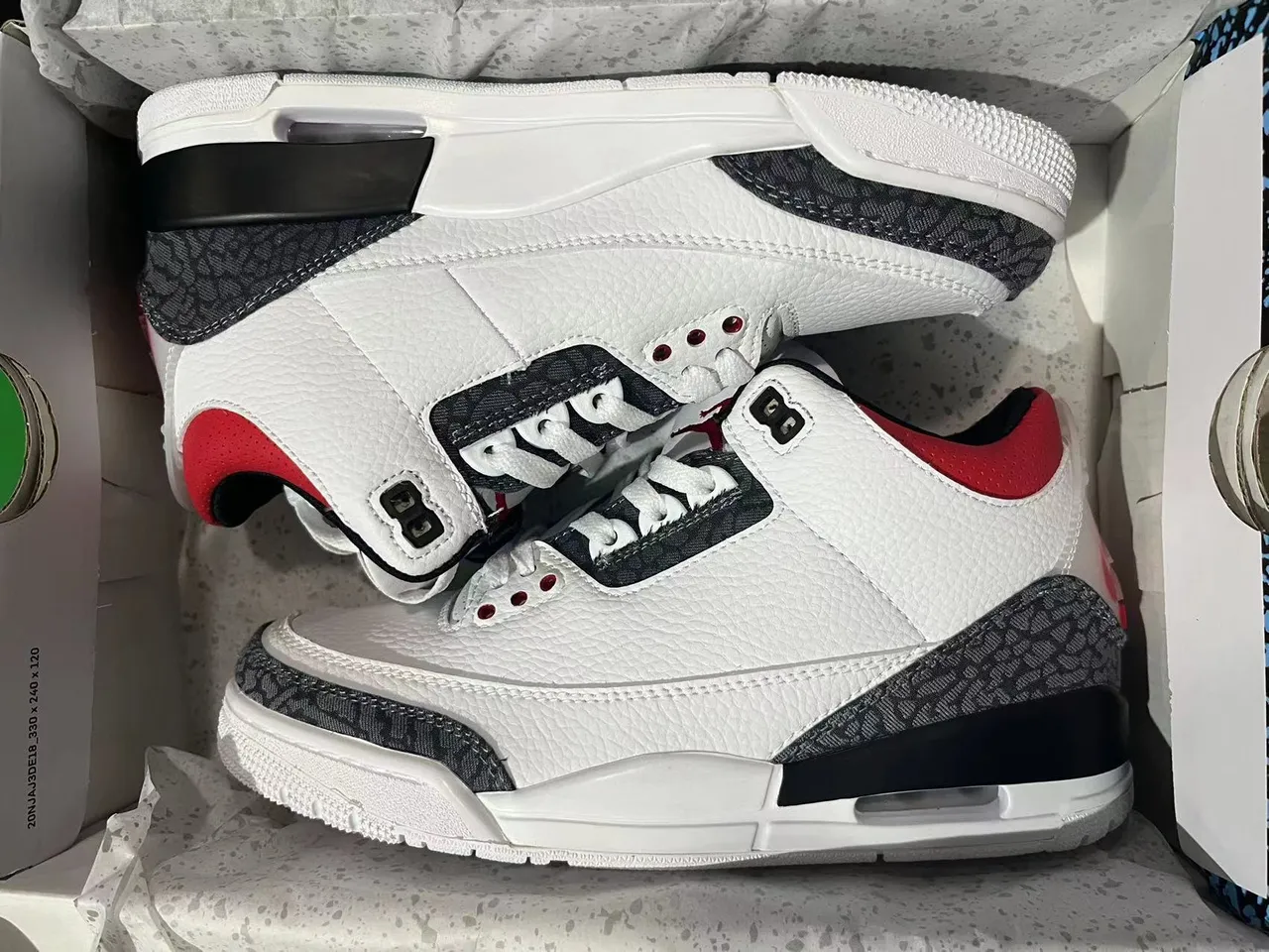 Air Jordan 3 White Red Elephant Basketball Shoes 6