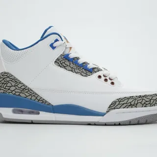 Air Jordan 3 White Royal Blue Elephant Print Basketball Shoes