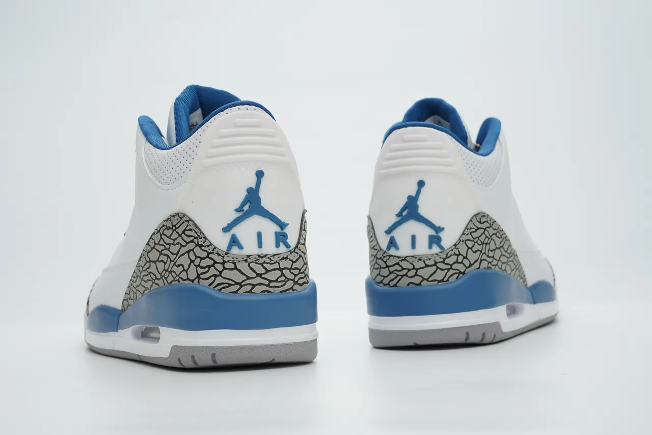 Air Jordan 3 White Royal Blue Elephant Print Basketball Shoes 8
