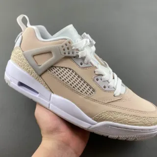 Air Jordan 4 Beige and White Lifestyle Sneakers