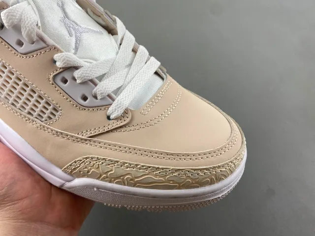 Air Jordan 4 Beige and White Lifestyle Sneakers 2