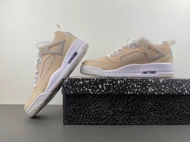 Air Jordan 4 Beige and White Lifestyle Sneakers 14