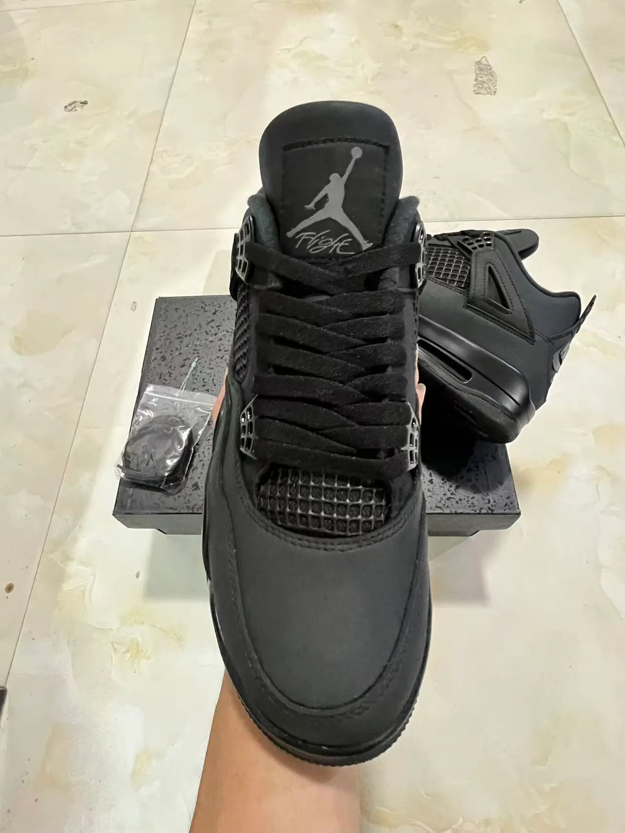 Air Jordan 4 Black Basketball Shoes 3