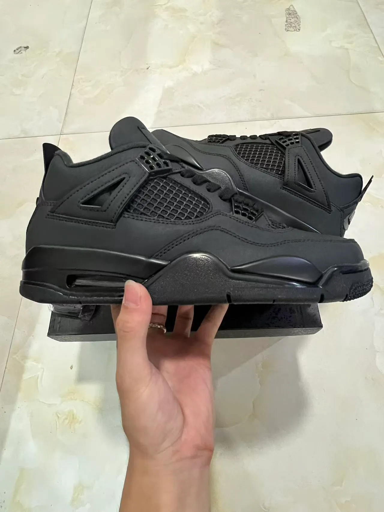 Air Jordan 4 Black Basketball Shoes 7