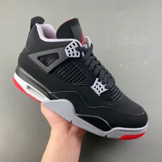 Air Jordan 4 Black Cement Red Basketball Shoes