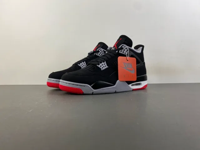 Tênis de basquete Air Jordan 4 Preto Cimento Vermelho 10
