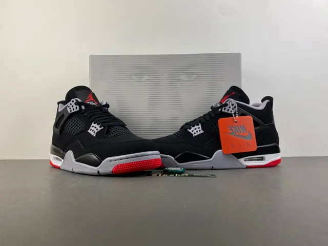 Tênis de basquete Air Jordan 4 Preto Cimento Vermelho 13