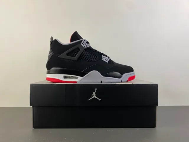 Tênis de basquete Air Jordan 4 Preto Cimento Vermelho 15