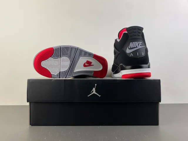 Tênis de basquete Air Jordan 4 Preto Cimento Vermelho 16