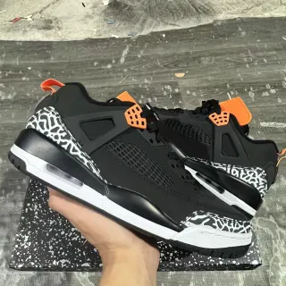 Air Jordan 4 Black Elephant Orange Basketball Shoes