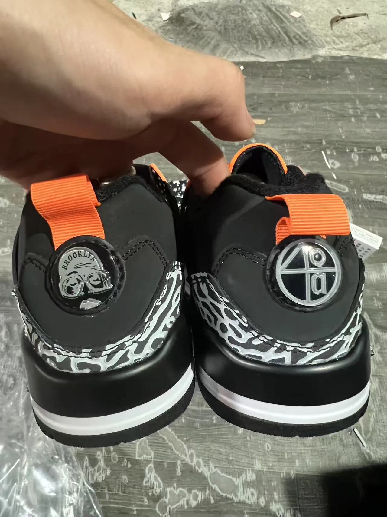 Air Jordan 4 Black Elephant Orange Basketball Shoes 9