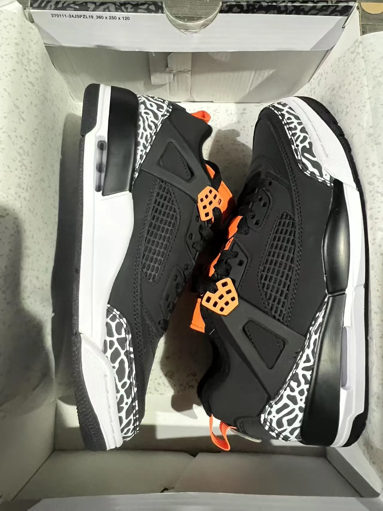 Air Jordan 4 Black Elephant Orange Basketball Shoes 10