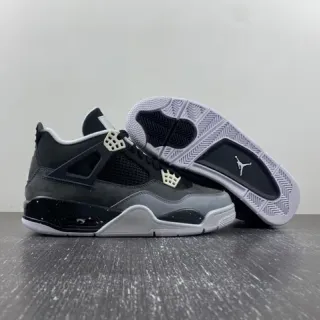 Air Jordan 4 Black Gray White Basketball Shoes