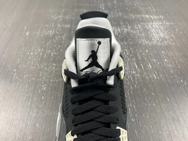 Air Jordan 4 Black Gray White Basketball Shoes 6