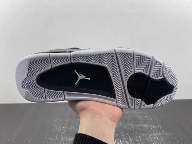 Air Jordan 4 Black Gray White Basketball Shoes 9