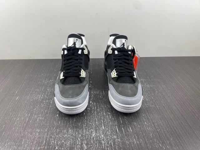 Air Jordan 4 Black Gray White Basketball Shoes 13