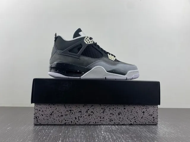 Air Jordan 4 Black Gray White Basketball Shoes 14