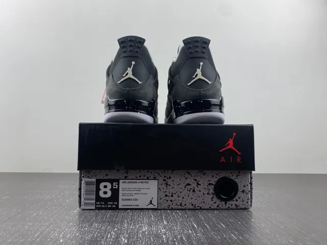 Air Jordan 4 Black Gray White Basketball Shoes 15