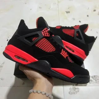 Air Jordan 4 Black Red Basketball Shoes