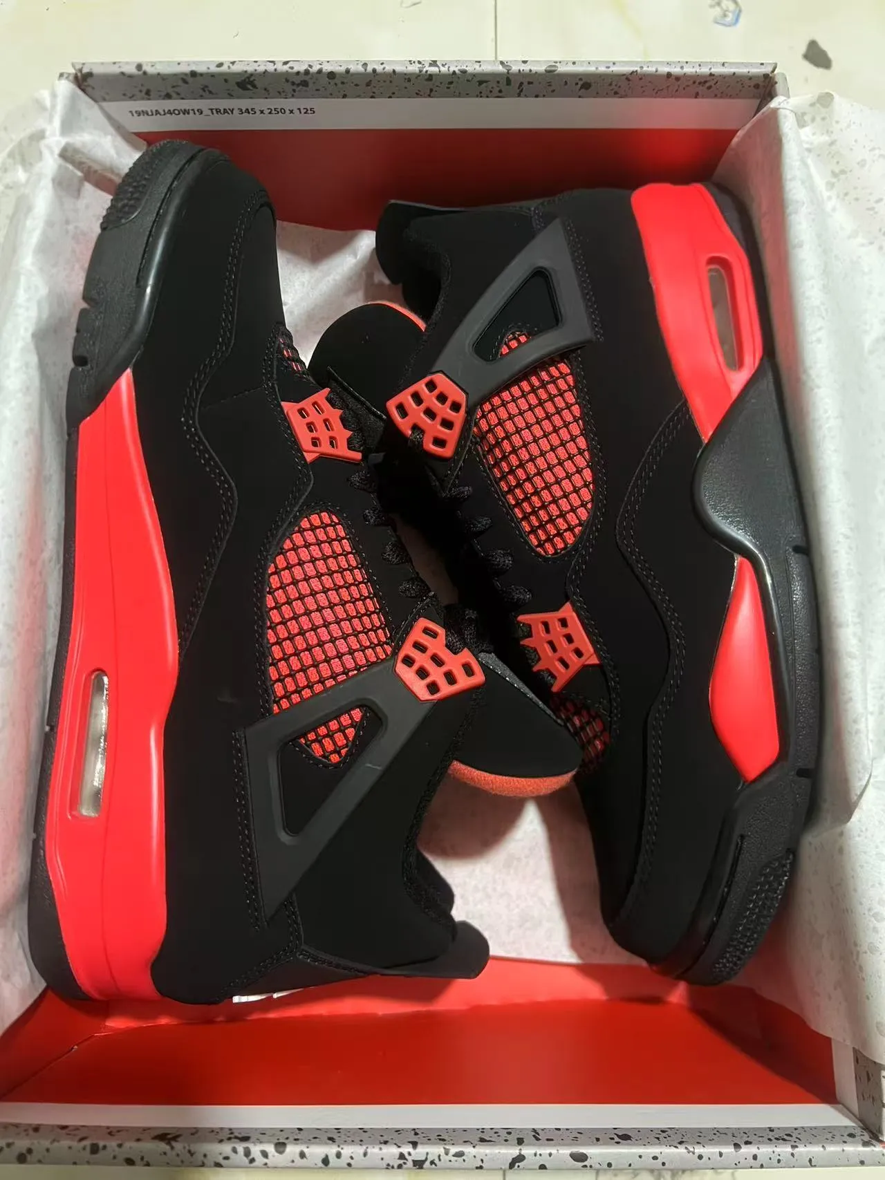 Air Jordan 4 Black Red Basketball Shoes 3