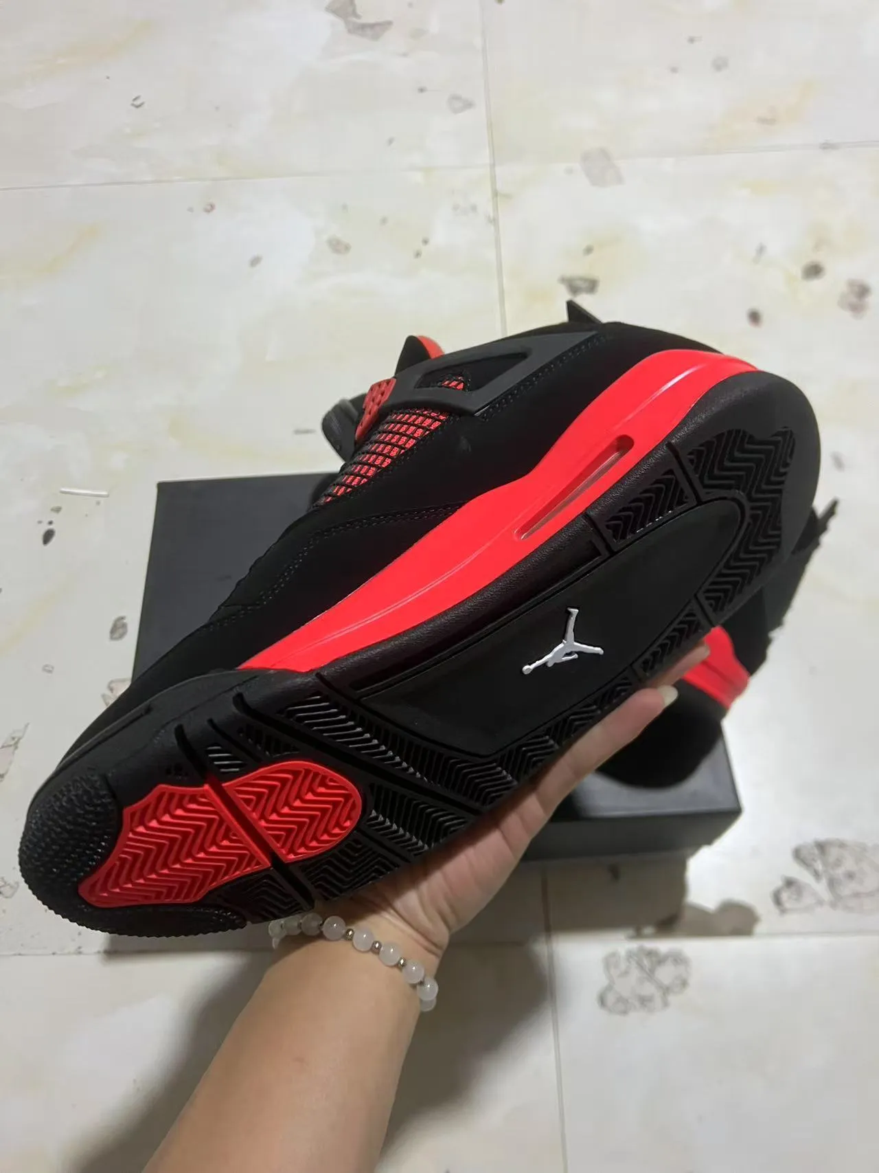 Air Jordan 4 Black Red Basketball Shoes 6