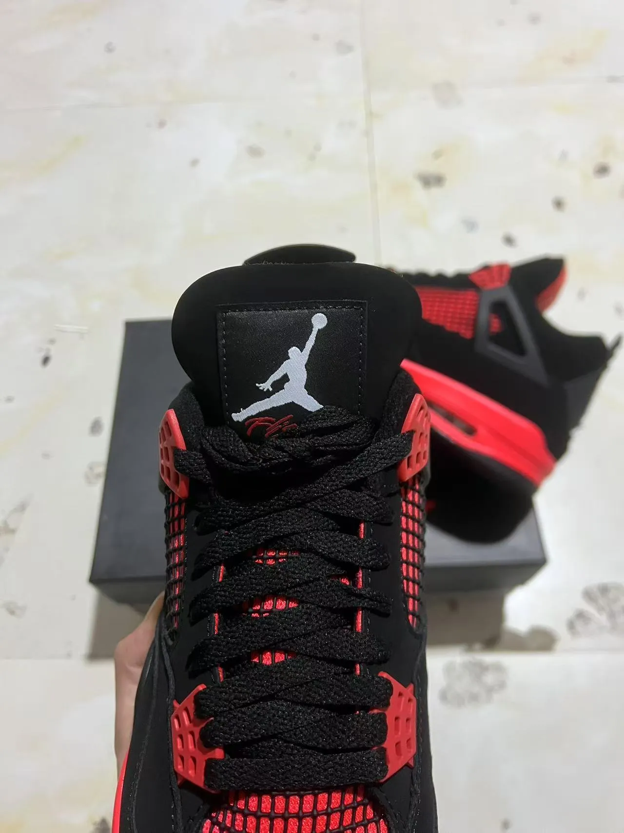 Air Jordan 4 Black Red Basketball Shoes 8