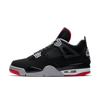 Air Jordan 4 Preto Vermelho Cinza Tênis de Basquete