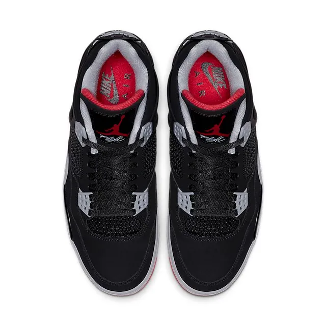 Air Jordan 4 Preto Vermelho Cinza Tênis de Basquete 4
