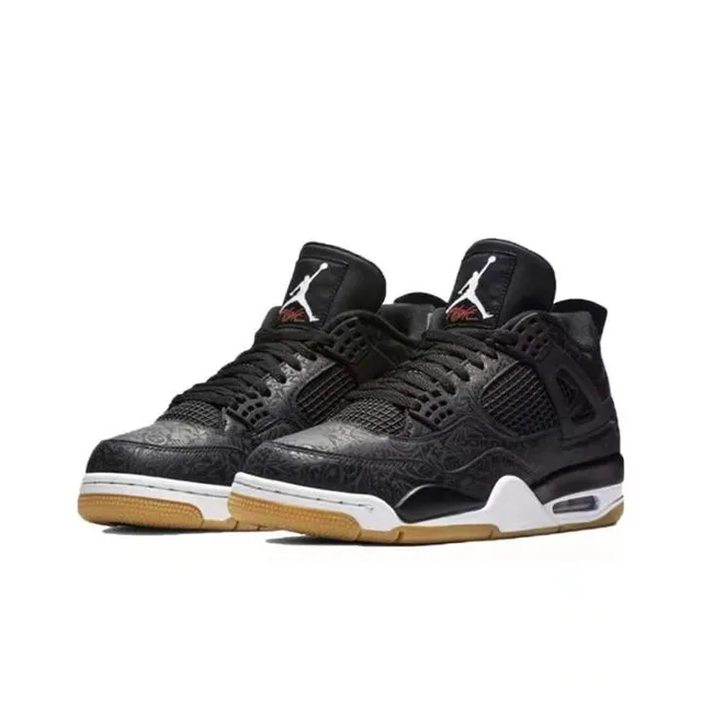 Chaussures de basketball Air Jordan 4 noir blanc gomme 3