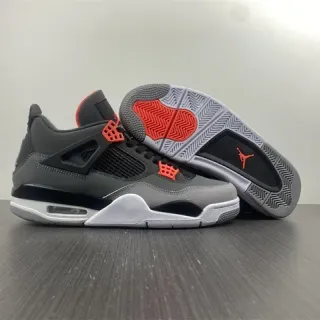 Air Jordan 4 gris oscuro negro rojo zapatillas de baloncesto