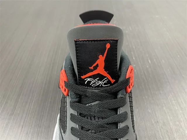 Air Jordan 4 Dark Gray Black Red Basketball Shoes 3
